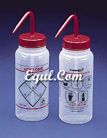Auvon* Safety Wash Bottles, Low-Density Polyethylene, Wide Mouth